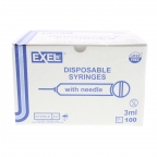 Exel 3cc Syringe w/23g x 1 Inch Needle - Box/100
